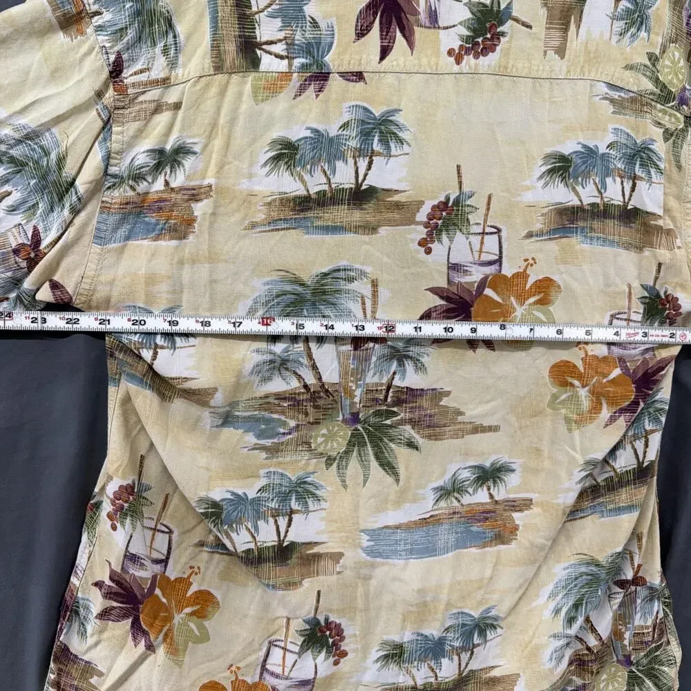 Campia Moda Hawaiian Shirt Men's L Floral Short Sleeve Button Up